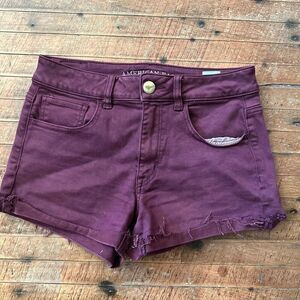 American Eagle burgundy hi-rise shortie size 6 shorts